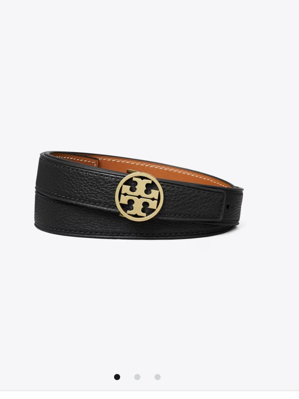 Tory Burch 1" MILLER REVERSIBLE BELT with Gold Emblem XS